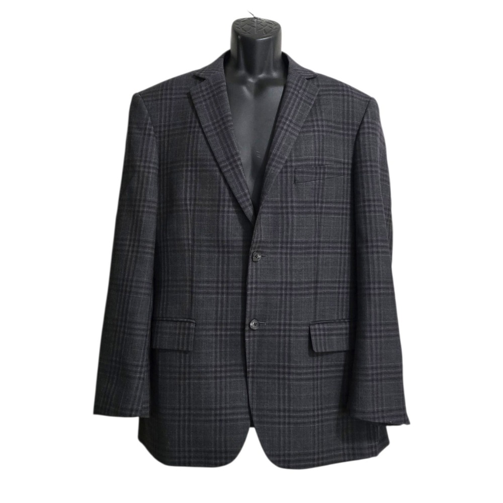 Jos. A. Bank Travelers Collection Tailored Fit Wool Plaid Blazer Sz 40